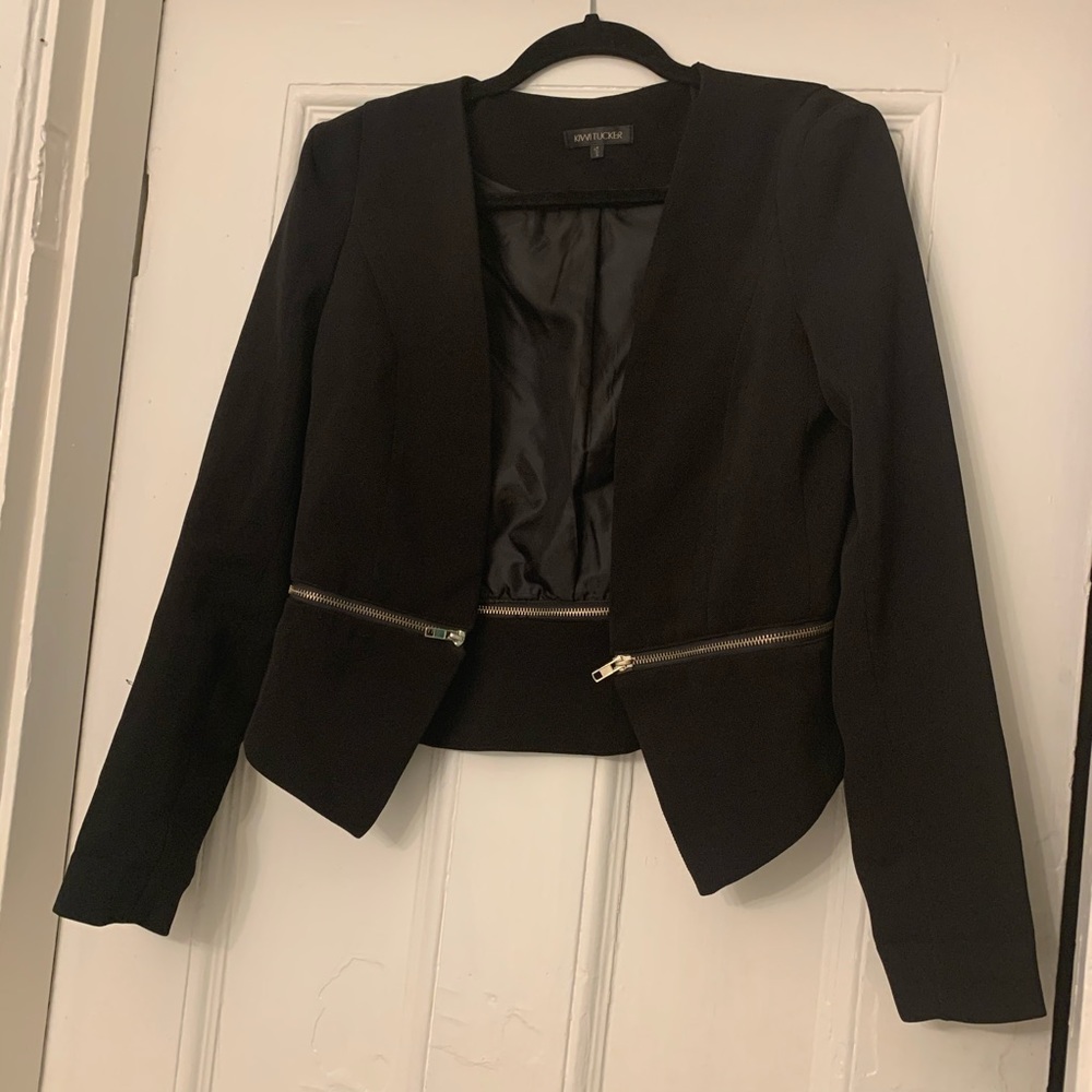 Black Kiwi Tucker blazer with edgy zipper detail